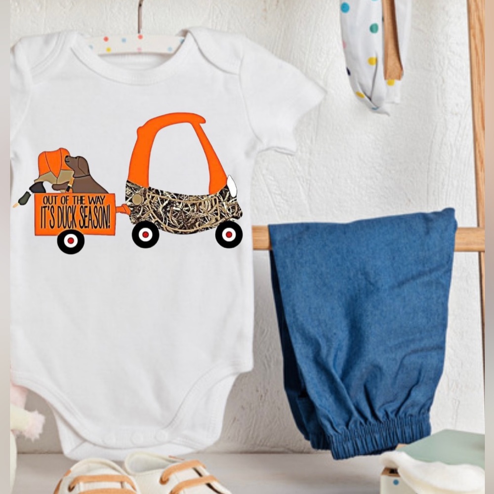 Boys duck hunting season onesie